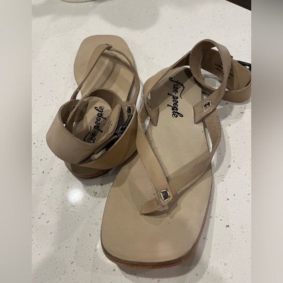 Free People Womens Tan Ankle Strap Leather Sandals Size 36 - Picture 6 of 8